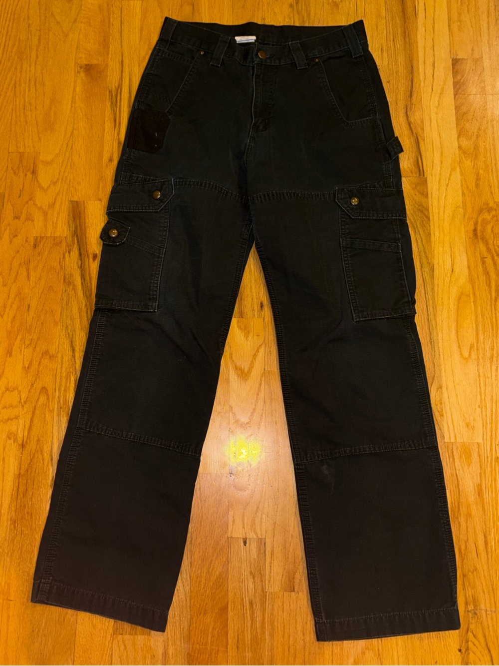 Men's Black Carhartt B342 Relaxed Fit Ripstop Cargo Work Pants (Size 30X32)